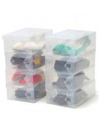 10 X zapato plástico organizador zapato clara cajas soporte plegable apilable a Granel