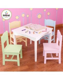 Set mesa y 4 sillas infantil colores pastel juguete KidKraft