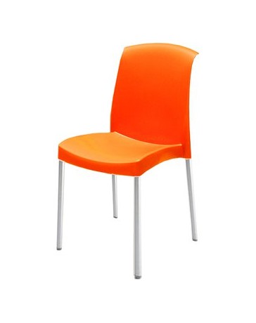 Silla de Plástico Apilable Mónaco sin Brazos Naranja Mate - Envío Gratuito