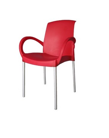 Silla de Plástico Apilable Mónaco con Brazos Roja - Envío Gratuito