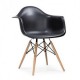 Silla de Comedor Vitrozi Replica Eames Woody Brazo-Negro - Envío Gratuito