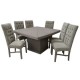 Comedor Hesper 6 Sillas Capitonadas Fabou Muebles - Gris Vintage - Envío Gratuito