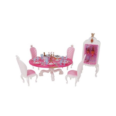 MagiDeal Casa De Muñecas Muebles En Miniatura Mesa De Comedor W  Armario Listo Para Barbie - Envío Gratuito