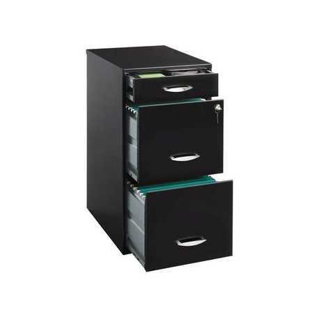 Archivero Metalico De 2 Gavetas Y 1 Cajon-Color Negro - Envío Gratuito