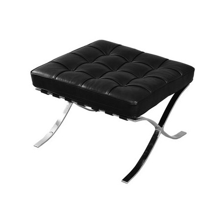 Ottoman Ocasional En Piel Italiana Modern Furniture Barcelona Ottoman-Negro - Envío Gratuito