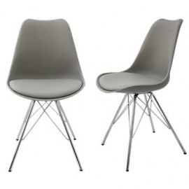 Juego De 2 Sillas Estilo Eames Color Gris Modelo PAREAM133 Gris - Envío Gratuito