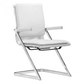 Silla de oficina marca Zuo modelo Lider Plus (conferencia) - blanca / 215211 - Envío Gratuito