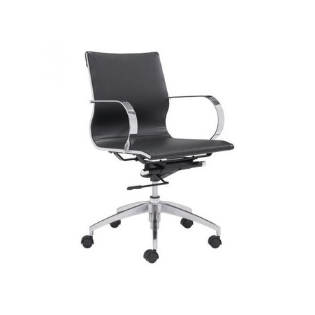 Silla de oficina marca Zuo modelo Glider espalda baja - negra , 100374 - Envío Gratuito