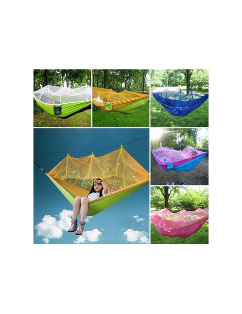 Sola Persona Viaje Tienda De Campaña Al Aire Libre Colgar Hamaca Cama Con Mosquitero-azul - Envío Gratuito