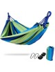 Hamaca De Camping Al Aire Libre Ocio Cuelgue Cama Viajes Camping Swing 200x150cm 2 Personas- Rayas Azules - Envío Gratuito