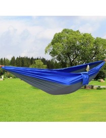 Portátil De Tela De Nylon De Paracaídas Hamaca Para Acampar Al Aire Libre Del Viaje-azul Y Gris - Envío Gratuito