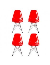 Silla Eames Niños KIT DE 4 SILLAS IL Mio Mueble-Rojo - Envío Gratuito