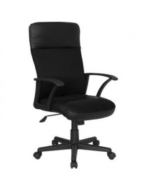 Muebles flash CP-A142A01-GG Alto Negro Piel / malla de combinación Silla ejecutiva giratoria de oficina - Envío Gratuito