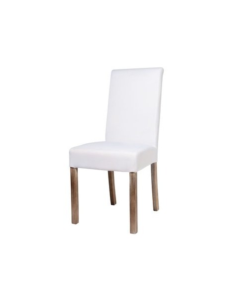 Silla Para Comedor, Vintage Home Design, Lucia, Madera Y Tapizada Lino- Blanco - Envío Gratuito