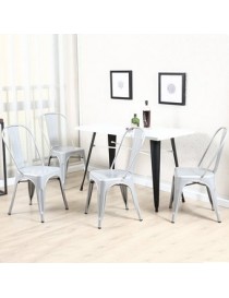 2 Sillas Para Comedor Estilo Industrial Color Plata - Muebilia - Envío Gratuito