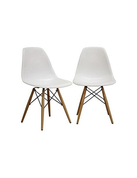 Set 2 Silla Moderna Decorativa De Comedor Eiffel White Color Fancierstudio - Envío Gratuito