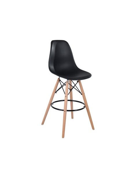 2 Bancos Altos Réplica Eames Negro - Muebilia - Envío Gratuito