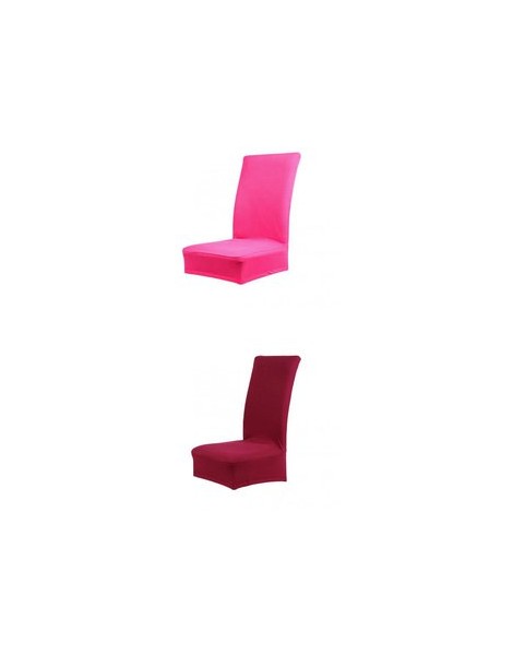 Silla Cubierta Funda De Poliéster De Color Rosa Roja mas Sólido Taburete Silla De Comedor Del Spandex - Envío Gratuito