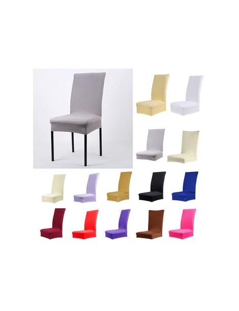 Silla Funda De Poliéster Suave Negro mas Poliéster Color Sólido Comedor Spandex - Envío Gratuito