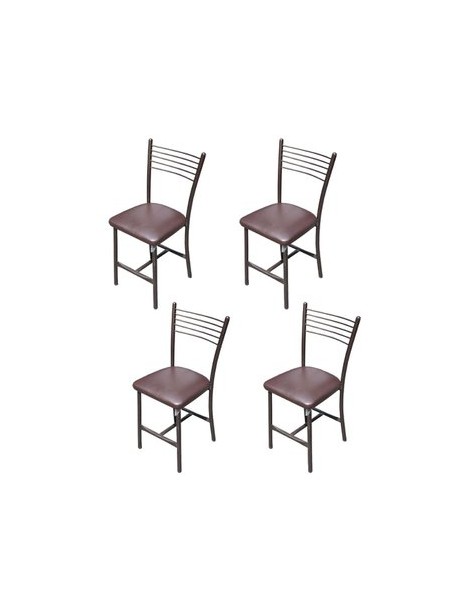 Set de 4 Sillas Tubular Chocolate Chilanguita - Envío Gratuito