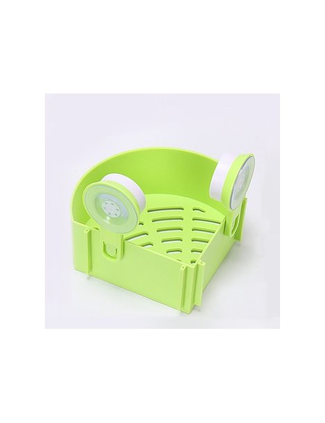 ER Cuarto de baño de plástico Corner Rack de almacenamiento Organizador Ducha Plataforma ventosa Verde - Envío Gratuito