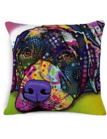 Coloridos pintura al óleo almohada linda perros M-14 decoración de la almohada - Envío Gratuito