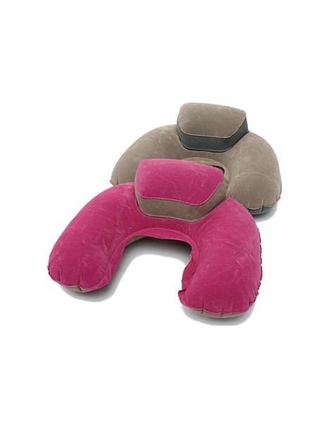 MagiDeal Almohada Inflable Cuello Soporte Blando Viajes Amortiguador De Aire Del Sueño - Rosa Roja - Envío Gratuito