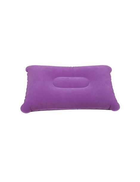 Al Aire Libre Viajar Almohada Dúplex Gamuza Flocado Mundillo Portátil Aire Inflable Cojín Oficina Coche Amortiguar -Violeta - En