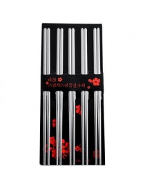 5 Pairs Stainless Steel Chopsticks (Square) - Envío Gratuito