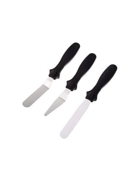 3pcs formación de hielo de pastel de crema Spatula-NEGRO - Envío Gratuito