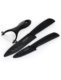 3-en-1 cocina 3 5 lámina de cerámica cuchillo mas pelador Set - negro - Envío Gratuito