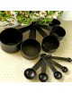 EW 10pcs Cucharas Tazas De Medir De Plástico Negro Conjunto Herramientas Para Té Café Para Hornear - Envío Gratuito