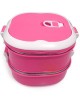 Tupper Para Comida 2 Niveles Cuadrado Easy Go Rosa - Envío Gratuito