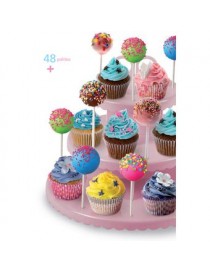 Soporte o Base para Cupcakes y Cakepops +12 palitos IBILI Modelo 827600-Rosa