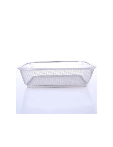 rectangular vegetal fruta Lavado colador 29 * 21 cm - plata - Envío Gratuito