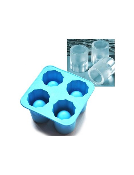 Toma De Hielo Molde De Vidrio, Hielo 4-Copa Cubo Moldes Gafas Disparos Forma De Copa Silicona Hielo Moldeo - Envío Gratuito