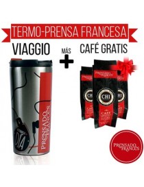 Viaggio Termo Y Cafetera Prensa Francesa Plata + DE REGALO Café
