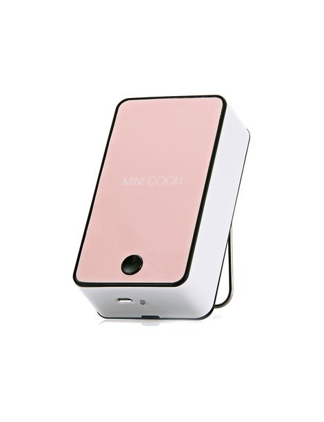 Mini Portátil De Aire Acondicionado Ventilador De Refrigeración 1400mAh 5V USB Recargable Con Soportede -Rosado - Envío Gratuito