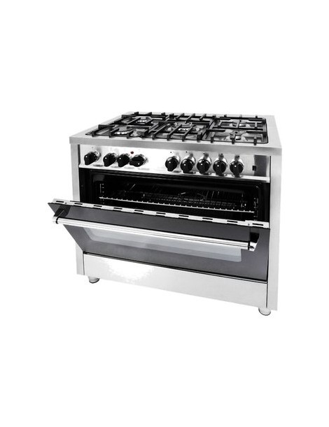 Estufa Parrilla Tekhno-home 90 Cm Horno 5 Quemadores Isla-Plata - Envío Gratuito