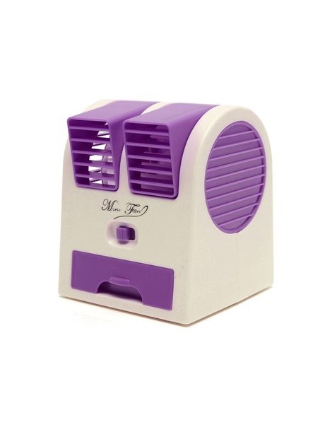 Mini Pequeño Ventilador De Refrigeración USB De Escritorio Sin Cuchilla De Doble Aire Acondicionado Portátil - Púrpura - Envío G