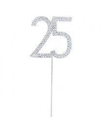 Generic Cristal Diamante Pastel Topper Adorno Para Fiesta De Cumpleaños 25th Aniversario - Envío Gratuito