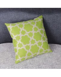 Seis pétalos de flores del amortiguador de la almohadilla de algodón de lino para Home Office Sofá cama(Verde)