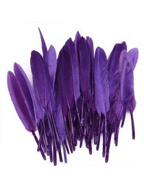 Generic 50pcs Teñido Pluma De Ganso 4-6in Púrpura Dyed Goose Feather