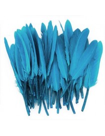 Generic 50pcs Teñido Pluma De Ganso 4-6 Pulgadas Azul Dyed Goose Feather