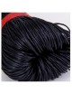 Generic 45M Cordón Hilo Cadena Algodón Encerado 1mm - Negro Waxed Cotton Cord String - Envío Gratuito