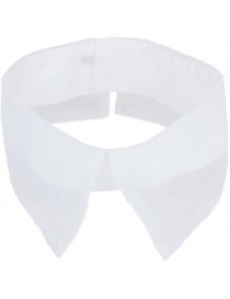 Generic Organza Blanco Señaló Escote Charming Collar Apliques De Costura