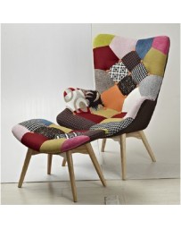 Silla sillón modelo ADONIS PATCH con descansa pies IL MIO MUBLE-Bicolor