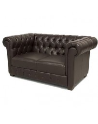 Love seat Capitonado Olimpo Fabou Muebles - Chocolate - Envío Gratuito