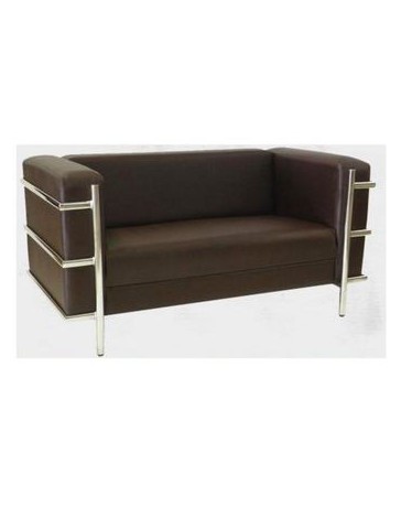 Sofa Minimalista Sala Modernista 2p Piel Elegante - Envío Gratuito