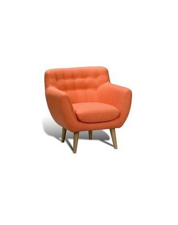 Sillón Individual, Vintage Home Designe, Orange Seat, Tapizado tipo Gamuza- Naranja - Envío Gratuito